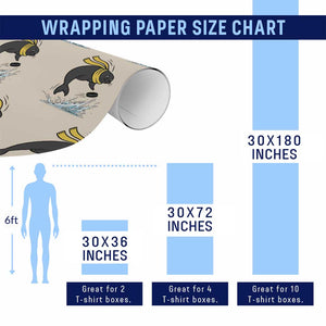 Funny Seal Playing Ice Hockey Wrapping Paper Roll Winter Sports Gift TS12 Print Your Wear