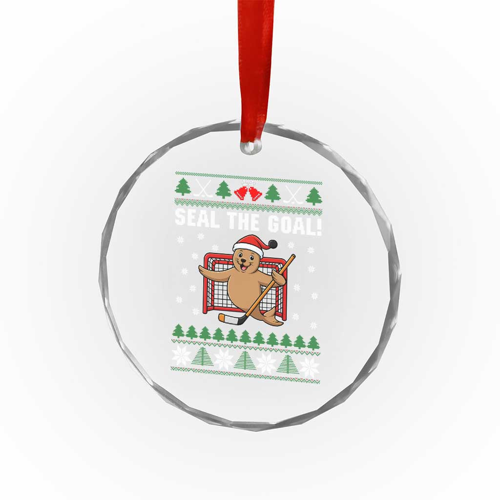 Funny Seal The Goal Crystal Glass Ornament Goalie Ice Hockey Player Gift TS12 Print Your Wear