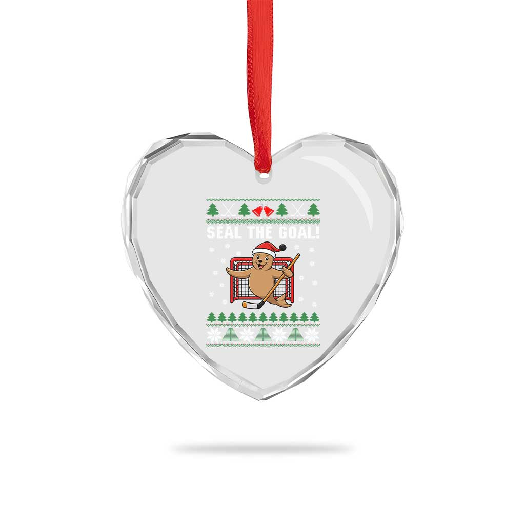 Funny Seal The Goal Heart Crystal Glass Ornament Goalie Ice Hockey Player Gift TS12 Print Your Wear