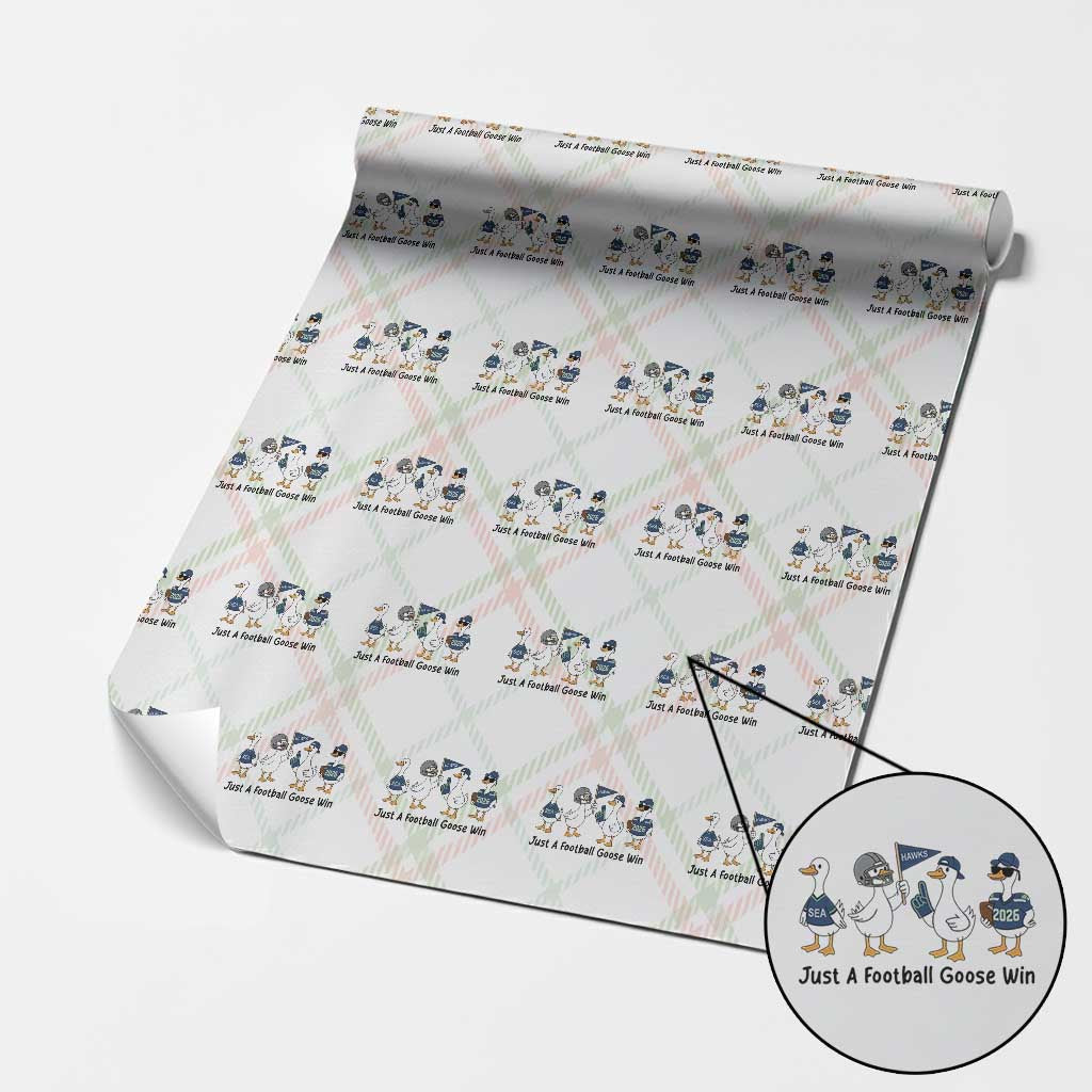 Funny Seattle 2026 Wrapping Paper Roll Just A Football Goose Win TS14 Christmas Plaid Print Your Wear
