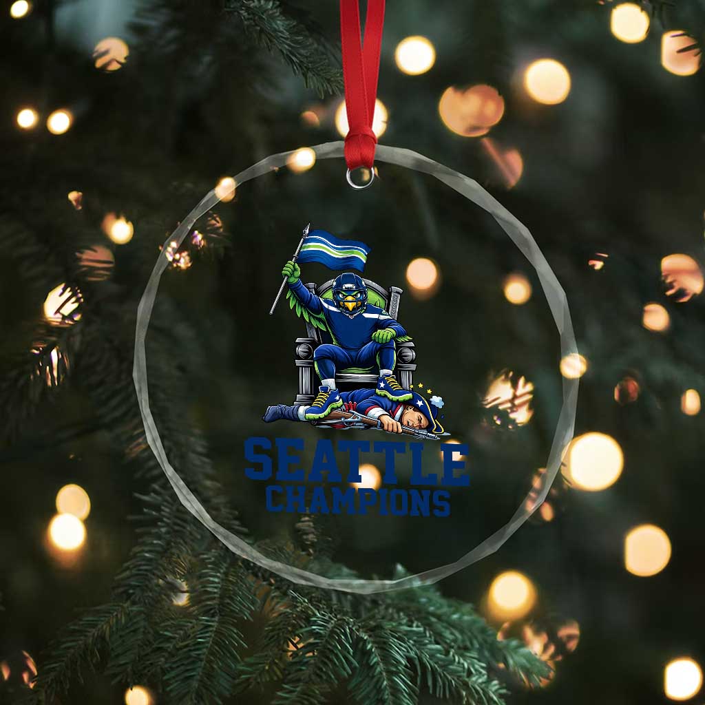 Funny Seattle Clobbers New England Crystal Glass Ornament Football Game Day TS12 Print Your Wear