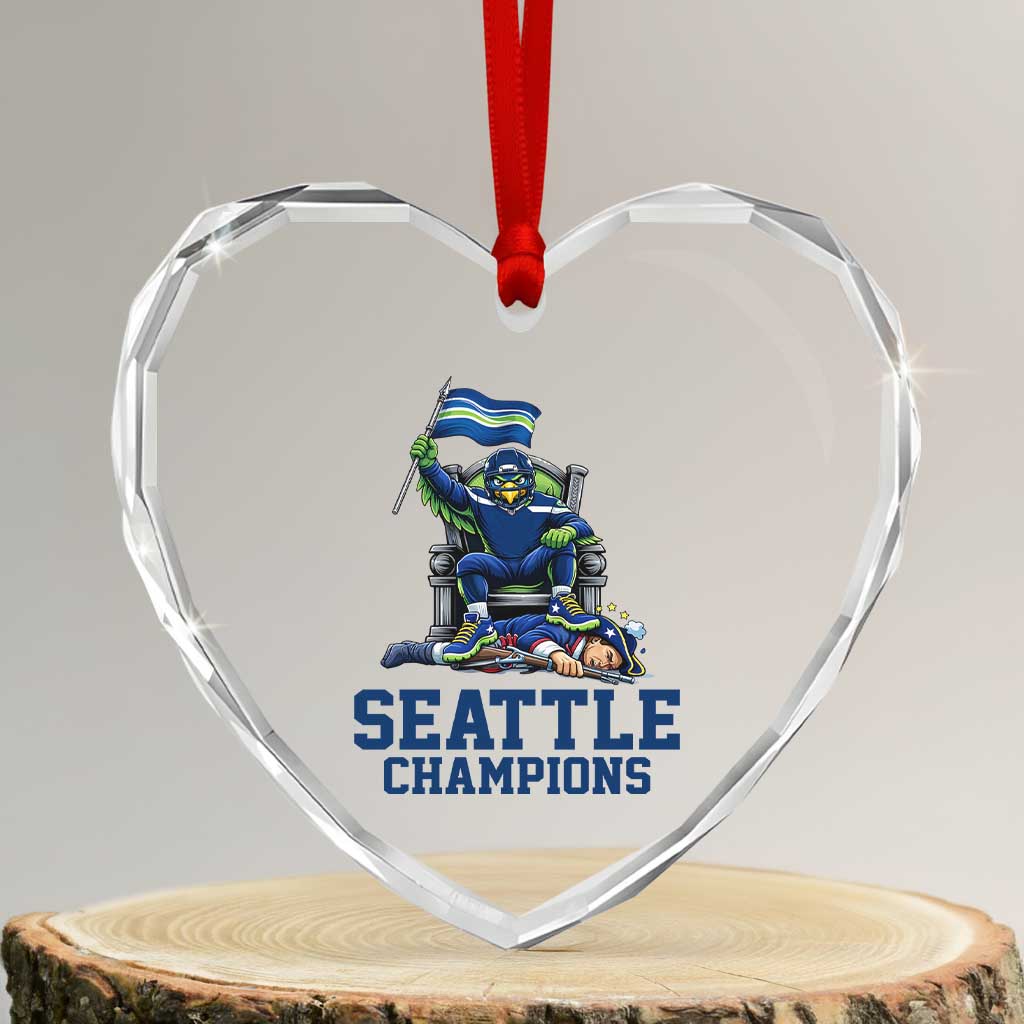 Funny Seattle Clobbers New England Heart Crystal Glass Ornament Football Game Day TS12 Transparent Glass 3'' Heart Print Your Wear