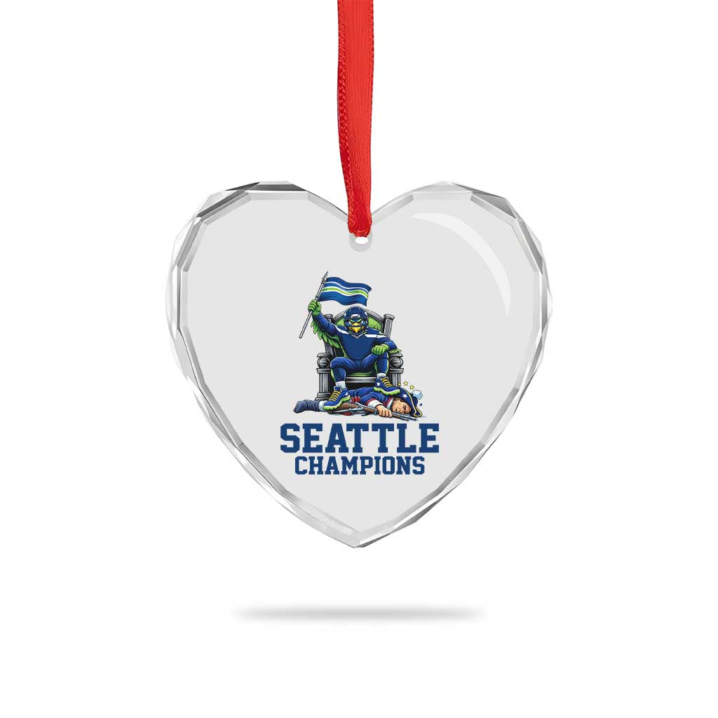Funny Seattle Clobbers New England Heart Crystal Glass Ornament Football Game Day TS12 Print Your Wear