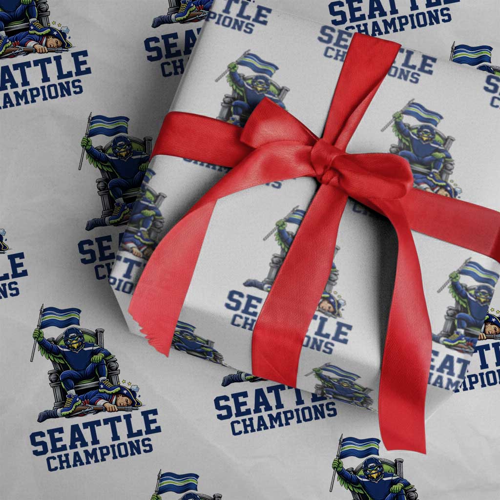 Funny Seattle Clobbers New England Wrapping Paper Roll Football Game Day TS12 White Print Your Wear