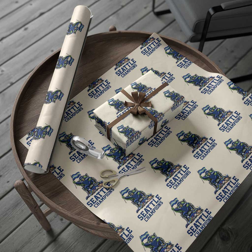Funny Seattle Clobbers New England Wrapping Paper Roll Football Game Day TS12 Beige Print Your Wear