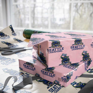 Funny Seattle Clobbers New England Wrapping Paper Roll Football Game Day TS12 Light Pink Print Your Wear