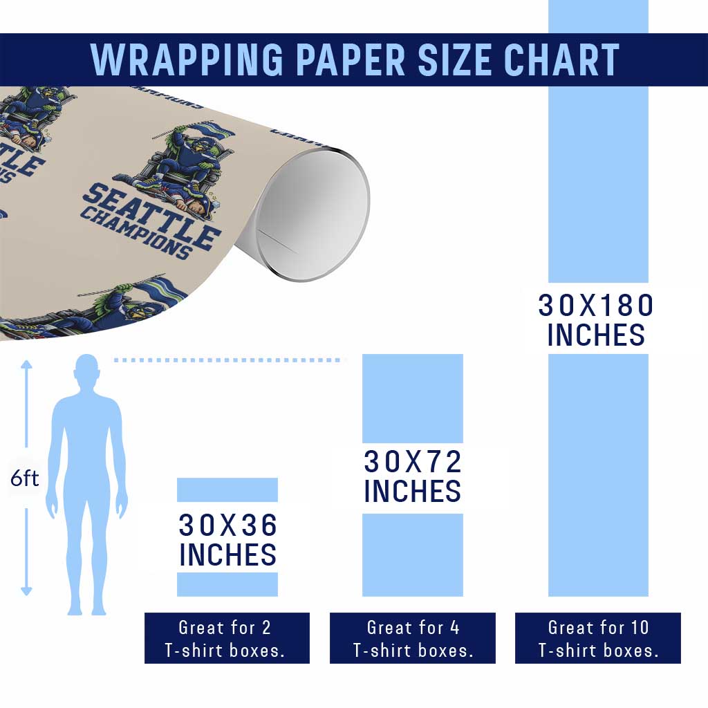 Funny Seattle Clobbers New England Wrapping Paper Roll Football Game Day TS12 Print Your Wear