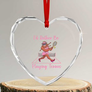Funny Sexy Bigfoot Playing Tennis Heart Crystal Glass Ornament Gift For Girls TS12 Transparent Glass 3'' Heart Print Your Wear