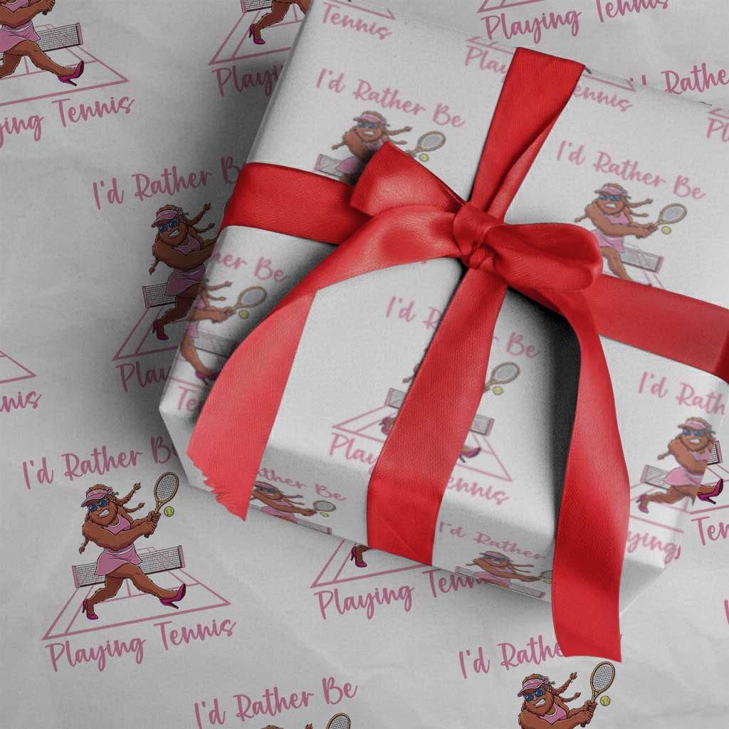 Funny Sexy Bigfoot Playing Tennis Wrapping Paper Roll Gift For Girls TS12 White Print Your Wear