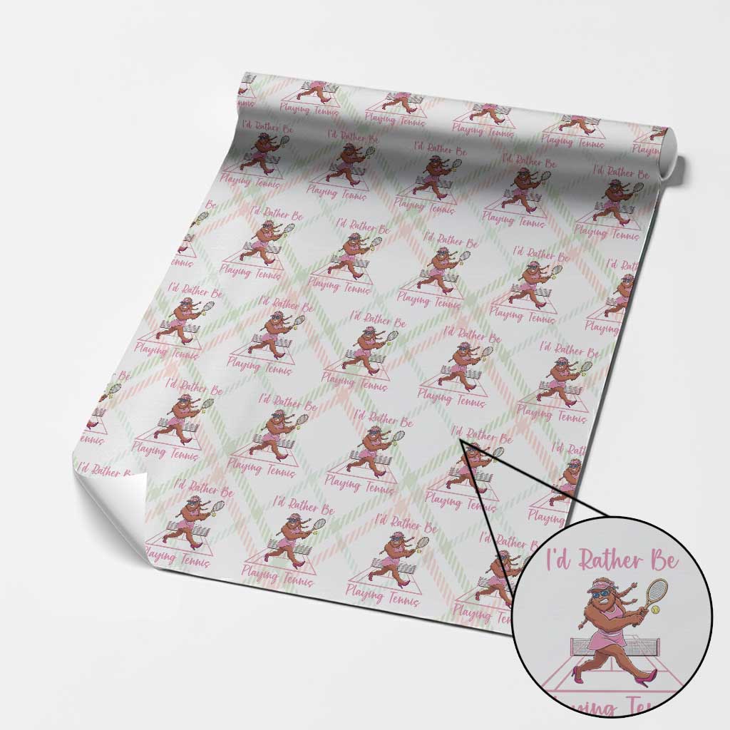 Funny Sexy Bigfoot Playing Tennis Wrapping Paper Roll Gift For Girls TS12 Christmas Plaid Print Your Wear