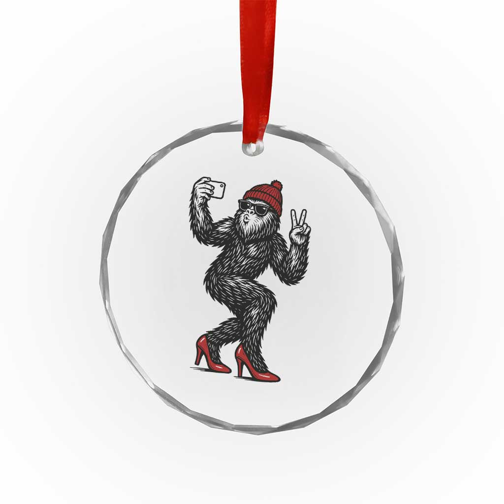 Funny Sexy Bigfoot Selfie Crystal Glass Ornament Sasquatch Lover Gift TS12 Print Your Wear