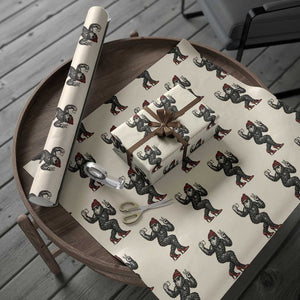 Funny Sexy Bigfoot Selfie Wrapping Paper Roll Sasquatch Lover Gift TS12 Beige Print Your Wear