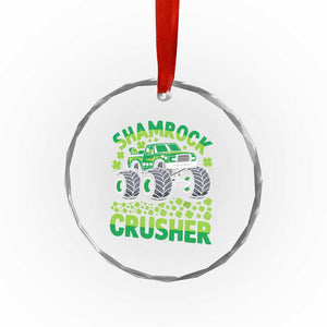 Funny Shamrock Crusher Monster Truck Crystal Glass Ornament Happy St Patricks Day Boys TS02 Print Your Wear
