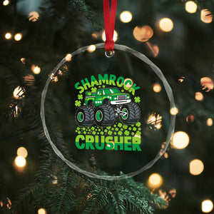 Funny Shamrock Crusher Monster Truck Crystal Glass Ornament Happy St Patricks Day Boys TS02 Print Your Wear