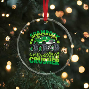 Funny Shamrock Crusher Monster Truck Crystal Glass Ornament Happy St Patricks Day Boys TS02 Print Your Wear