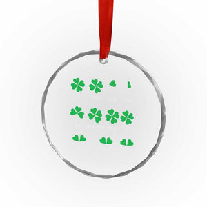 Funny Shamrock Fraction Crystal Glass Ornament St Patrick's Day Math Lover TS02 Print Your Wear