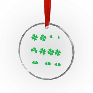 Funny Shamrock Fraction Crystal Glass Ornament St Patrick's Day Math Lover TS02 Print Your Wear