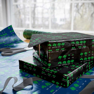 Funny Shamrock Fraction Wrapping Paper Roll St Patrick's Day Math Lover TS02 Black Print Your Wear