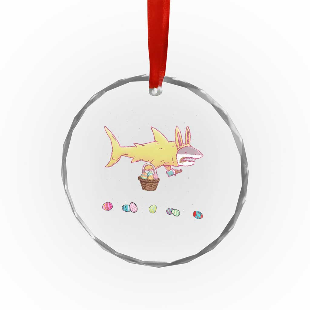 Funny Shark Easter Crystal Glass Ornament Cute Bunny Ears Eggs Hunting Teens Boys Kids TS10 Print Your Wear