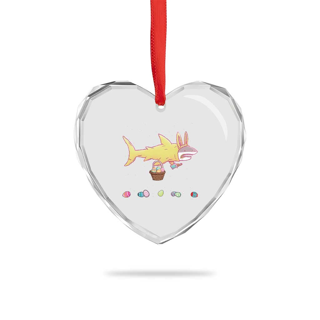 Funny Shark Easter Heart Crystal Glass Ornament Cute Bunny Ears Eggs Hunting Teens Boys Kids TS10 Print Your Wear