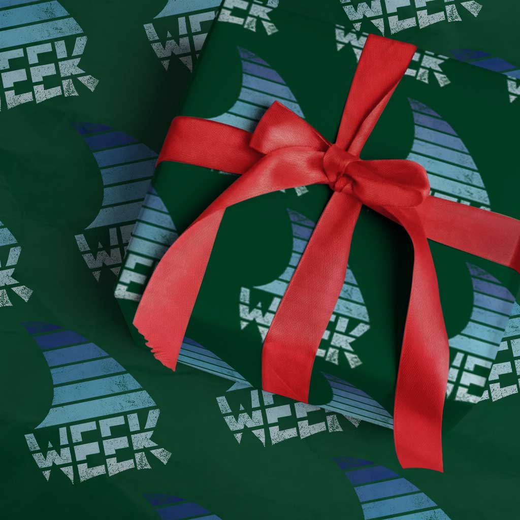 Funny Shark Fin Week Retro Ocean Wildlife Vintage Wrapping Paper Roll TS11 Green Print Your Wear