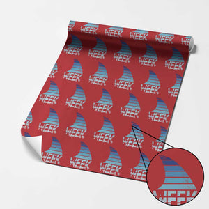 Funny Shark Fin Week Retro Ocean Wildlife Vintage Wrapping Paper Roll TS11 Red Print Your Wear