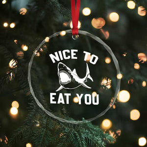 Funny Shark Lover Crystal Glass Ornament Nice To Eat You TS02 Print Your Wear