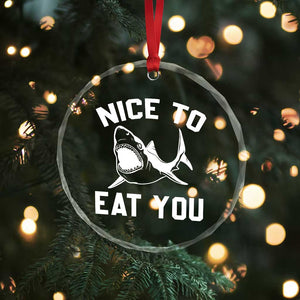 Funny Shark Lover Crystal Glass Ornament Nice To Eat You TS02 Print Your Wear