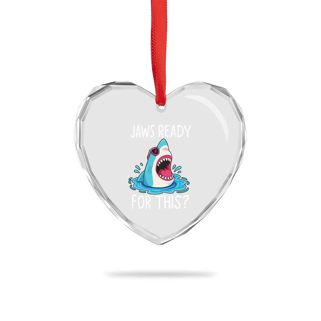 Funny Shark Lover Heart Crystal Glass Ornament Are Jaw Ready For This Ocean Wildlife TS02 Print Your Wear