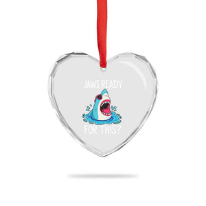 Funny Shark Lover Heart Crystal Glass Ornament Are Jaw Ready For This Ocean Wildlife TS02 Print Your Wear