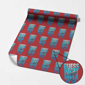 Funny Shark Lover Week Wrapping Paper Roll Guess What Week It Is Blue Ocean TS02 Red Print Your Wear