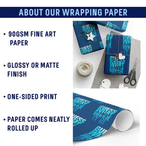 Funny Shark Lover Week Wrapping Paper Roll Guess What Week It Is Blue Ocean TS02 Print Your Wear