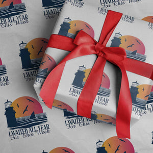 Funny Shark Lover Week Wrapping Paper Roll I Waited All Year For This Week TS02 White Print Your Wear