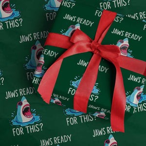 Funny Shark Lover Wrapping Paper Roll Are Jaw Ready For This Ocean Wildlife TS02 Green Print Your Wear