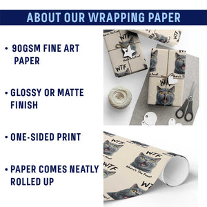 Funny Shocked British Shorthair Cat Wrapping Paper Roll Where Is The Food TS12 Print Your Wear