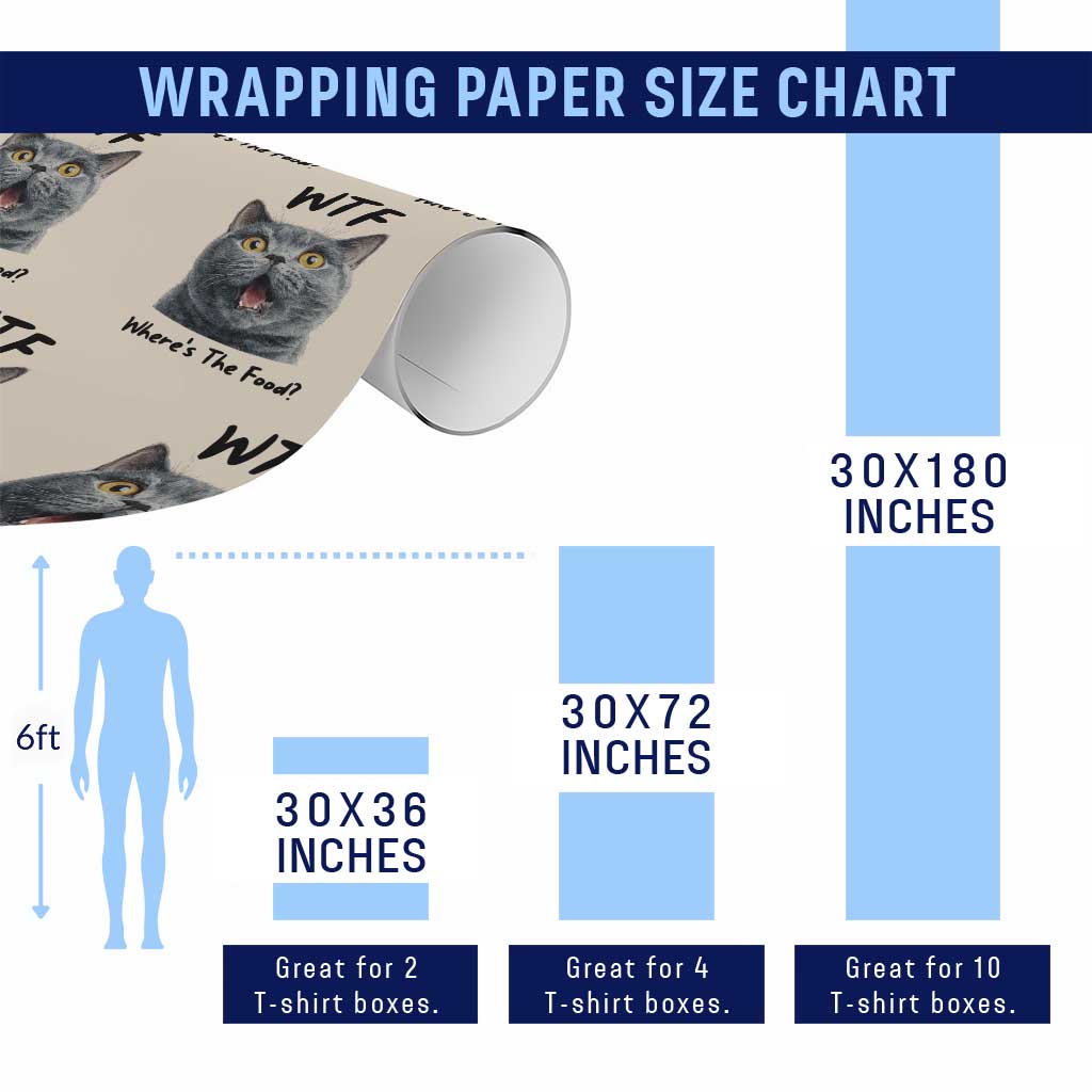 Funny Shocked British Shorthair Cat Wrapping Paper Roll Where Is The Food TS12 Print Your Wear
