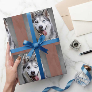 Funny Siberian Husky Meme Wrapping Paper Roll My Name Is Stop That TS12 Mocha Print Your Wear