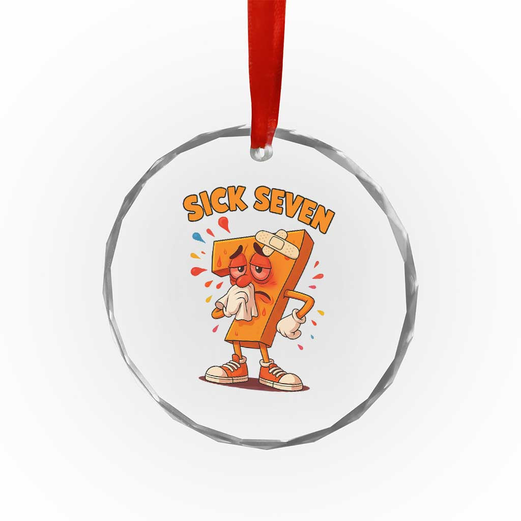 Funny Sick Seven 67 Meme Crystal Glass Ornament Six Seven Wordplay TS11 Print Your Wear