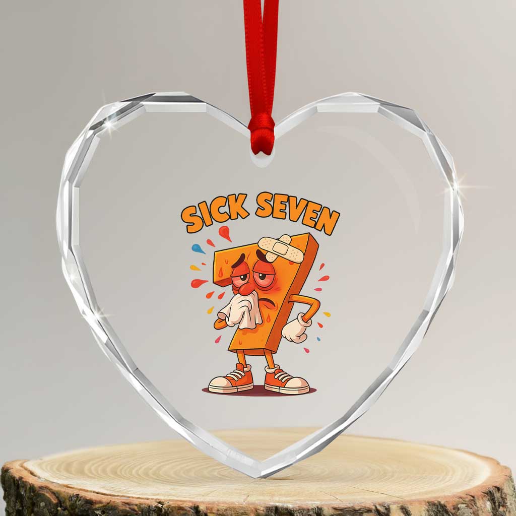 Funny Sick Seven 67 Meme Heart Crystal Glass Ornament Six Seven Wordplay TS11 Transparent Glass 3'' Heart Print Your Wear