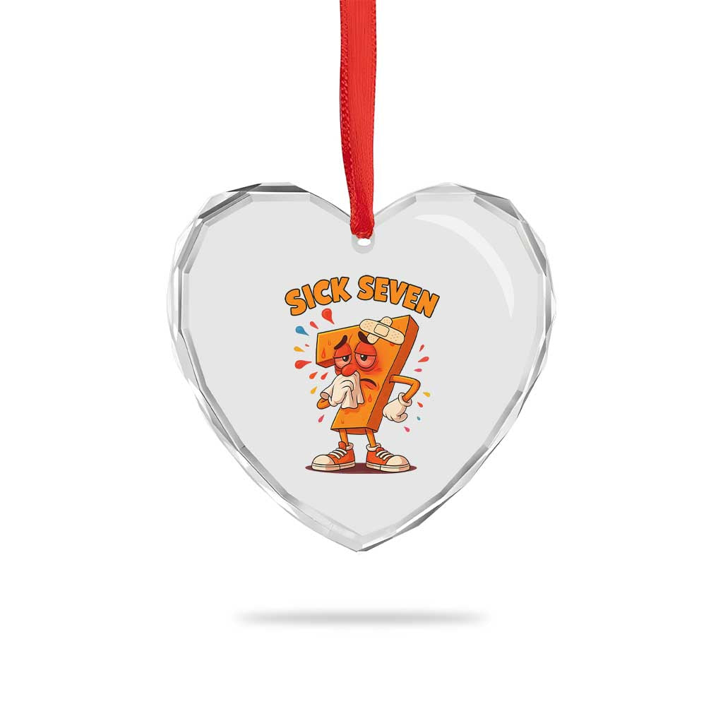 Funny Sick Seven 67 Meme Heart Crystal Glass Ornament Six Seven Wordplay TS11 Print Your Wear