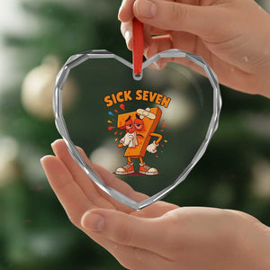 Funny Sick Seven 67 Meme Heart Crystal Glass Ornament Six Seven Wordplay TS11 Print Your Wear