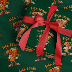 Funny Sick Seven 67 Meme Wrapping Paper Roll Six Seven Wordplay TS11 Green Print Your Wear
