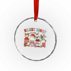 Funny Silent Night Nurse Christmas Crystal Glass Ornament Festive Meds and Holiday Medical Humor TS02 Print Your Wear