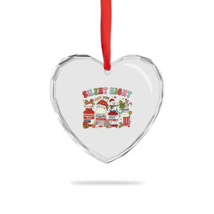 Funny Silent Night Nurse Christmas Heart Crystal Glass Ornament Festive Meds and Holiday Medical Humor TS02 Print Your Wear