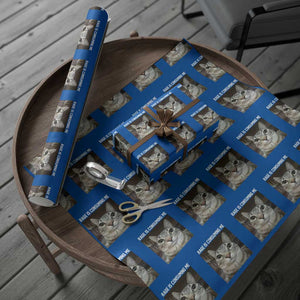 Funny Silly Cat Meme Wrapping Paper Roll Rage Is Consuming Me Staring TS02 Blue Print Your Wear