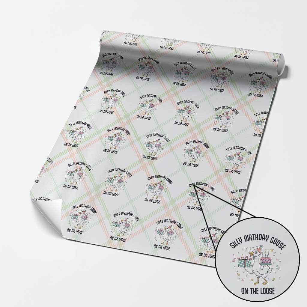 Funny Silly Goose On The Loose Wrapping Paper Roll Birthday Party Gift