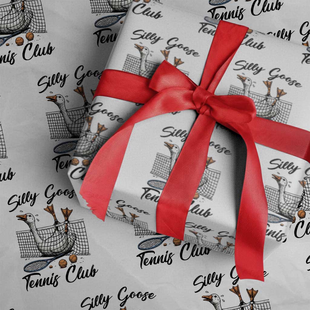 Funny Silly Goose Tennis Club Wrapping Paper Roll Tennis Lover Gift TS12 White Print Your Wear