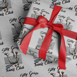 Funny Silly Goose Tennis Club Wrapping Paper Roll Tennis Lover Gift TS12 White Print Your Wear