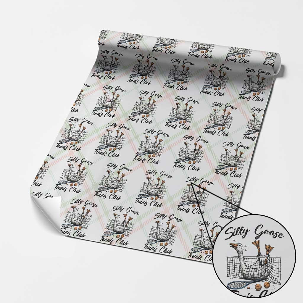 Funny Silly Goose Tennis Club Wrapping Paper Roll Tennis Lover Gift TS12 Christmas Plaid Print Your Wear