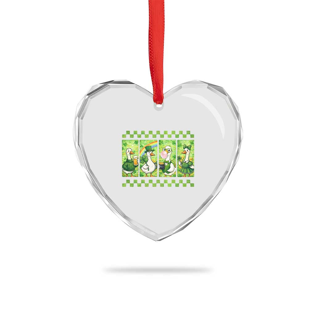 Funny Silly Irish Goose Heart Crystal Glass Ornament St Patricks Day Goose Lover Gift TS12 Print Your Wear